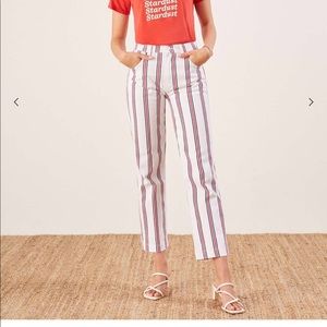 Reformation Stripe Roper Jeans Red White & Blue